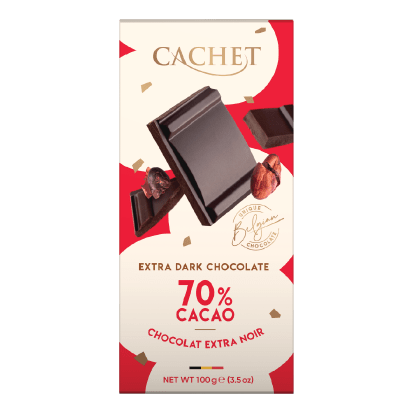 Afbeelding cachet extra puur 70% 100gr