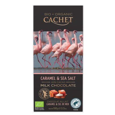 Afbeelding cachet melk karamel zeezout 90gr