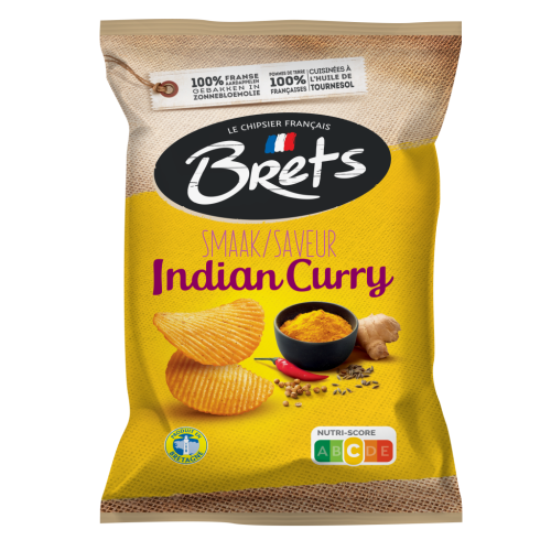 Afbeelding brets chips indian curry 125gr