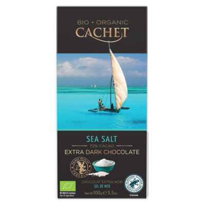 Afbeelding cachet puur 72% zeezout 90gr