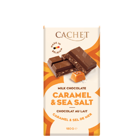 Afbeelding cachet melk karamel zeezout 31% 180gr