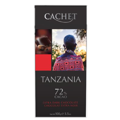 Afbeelding cachet puur 72% tanzania 100gr