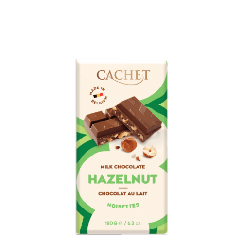 Afbeelding cachet melk hazelnoot 31% 180gr