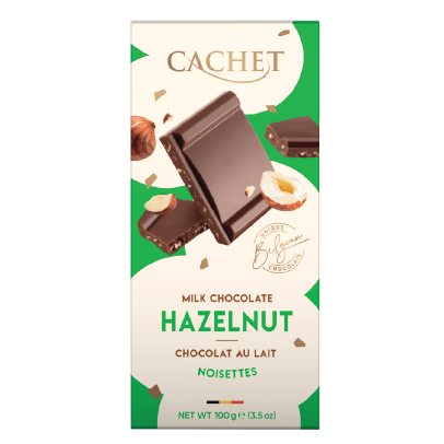 Afbeelding cachet melk hazelnoot 31% 100gr